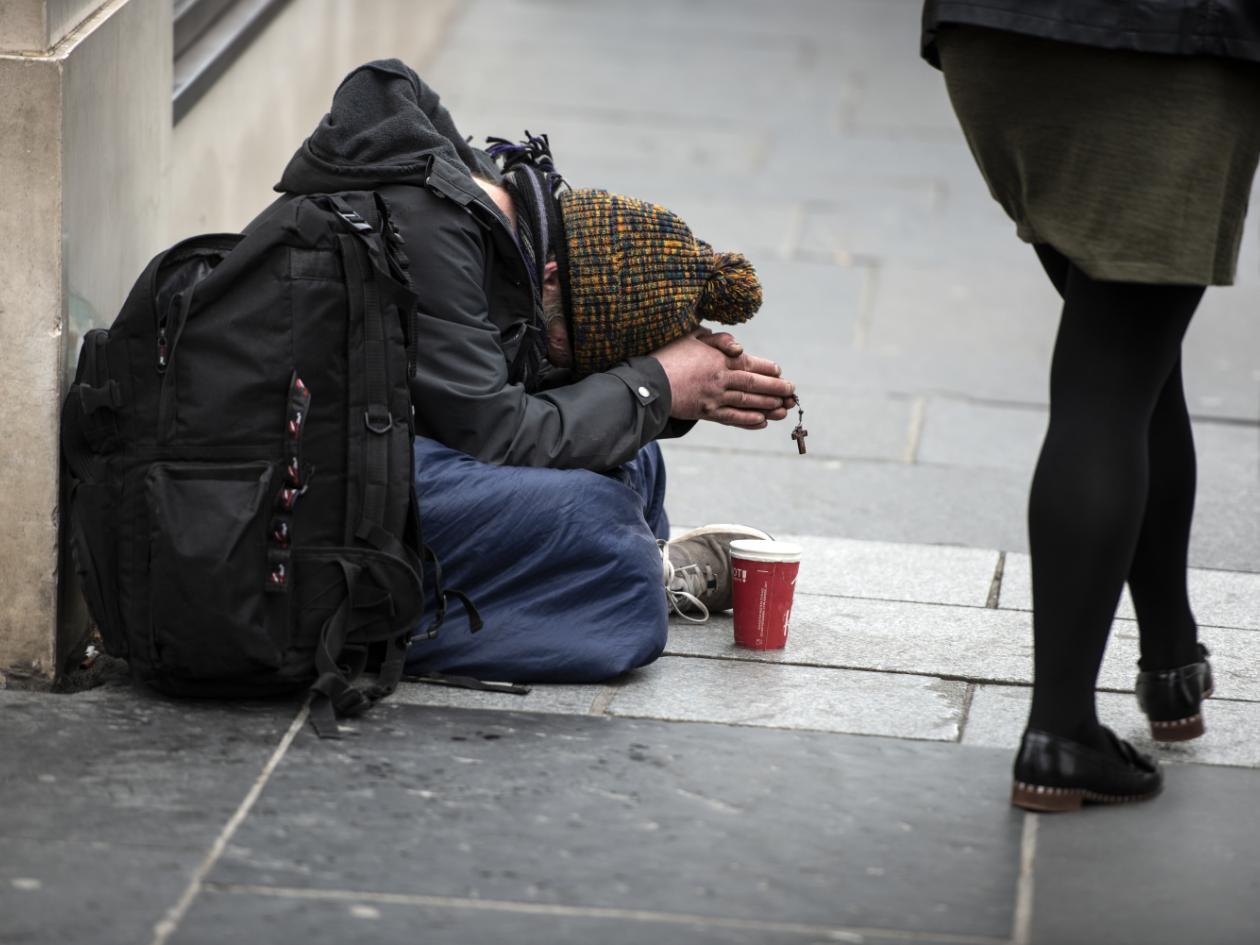Photo of person begging