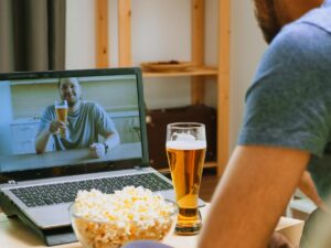 Photo of man drinking a beer