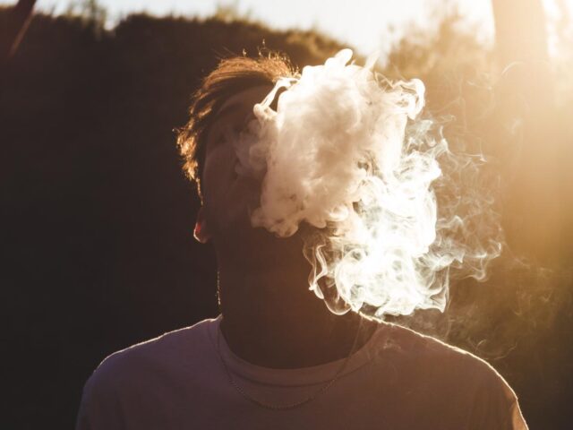 a person vaping