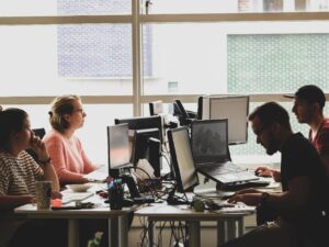 Photo of people working in an office