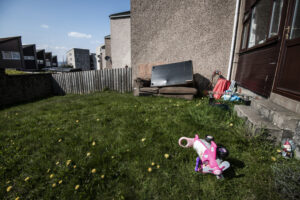 Photo of garden with broken toys