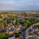 Ariel view of a UK town